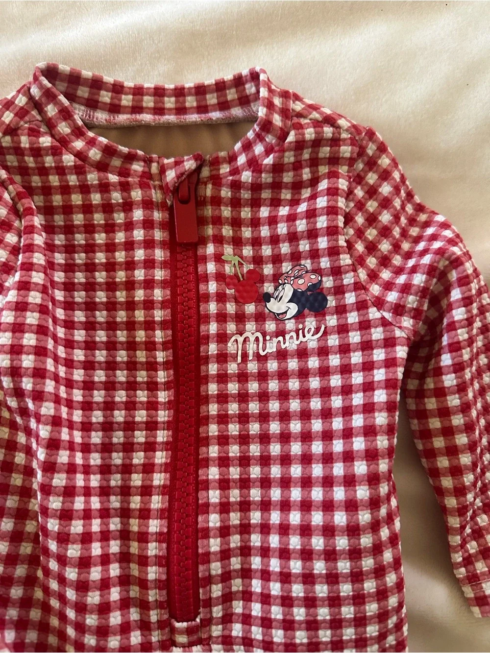 Disney Baby Minnie Swimsuit Bubdle 0-3 Months One Piece Rash Guard Gingham